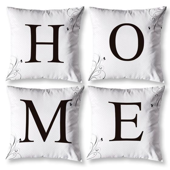 Kit 4 Almofadas Cheias 40cm x 40cm para Sala Quarto Sofá Várias Estampas Digitais Decorativas