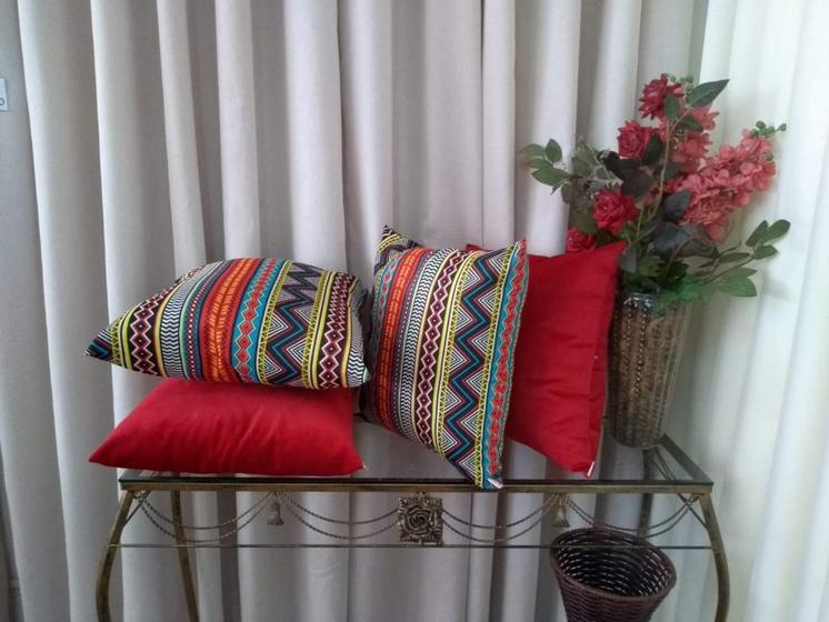 Imagem de Kit 4 Almofadas Cheias 45 x 45 Estampado Com Liso Modern