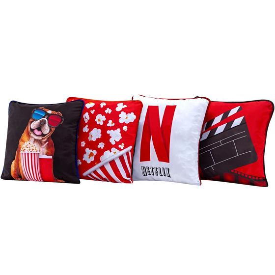 Imagem de Kit 4 Almofadas Cheias Decorativas Innovative Movie Dog 45cm x 45cm com Refil