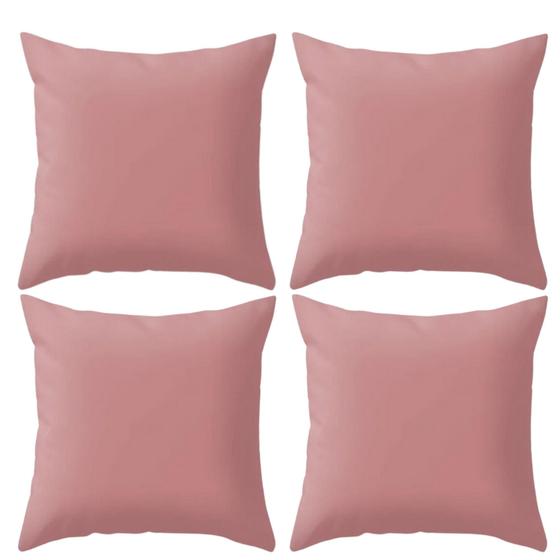 Imagem de Kit 4 Almofadas Cheias Luxo Lisas Varias Cores Para Sala Sofá Refil Misto