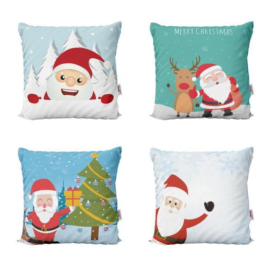 Imagem de Kit 4 Almofadas De Natal Decorativas Para Sofá 40X40