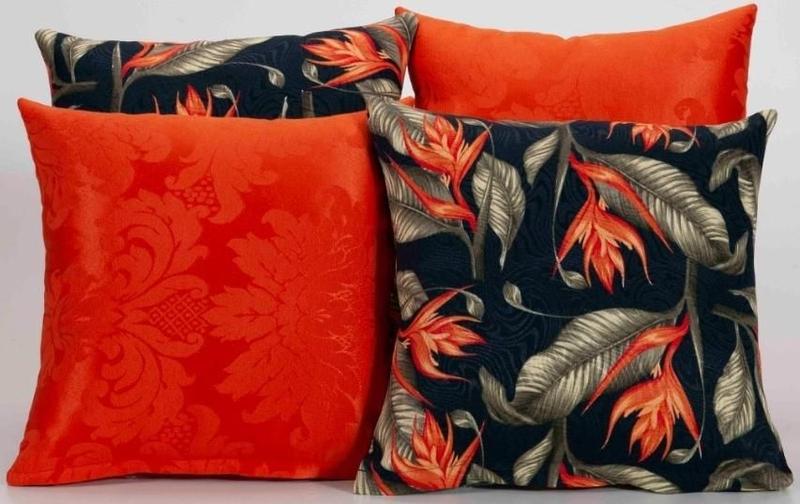 Imagem de Kit 4 Almofadas Para Sofá Estampa Vermelho Com Preto