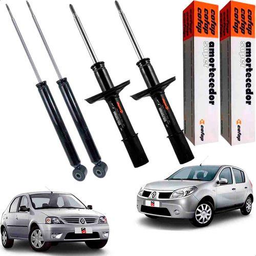 Kit 4 Amortecedor Dianteiro Traseiro Renault Sandero Logan.. Menor preço em Kit 4 Amortecedor Dianteiro Traseiro Renault Sandero Logan..