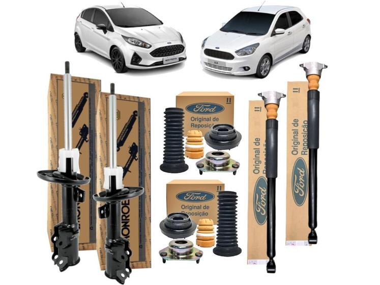 Imagem de Kit 4 Amortecedor New Fiesta Novo Ka + Kit Coxim Batente