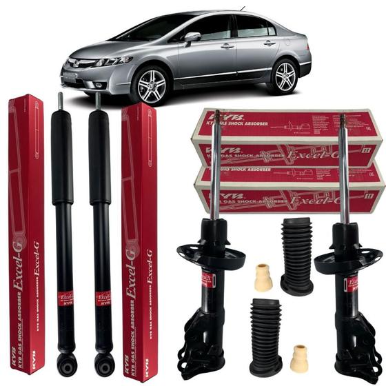 Kit 4 Amortecedores Completo Kayaba Honda Civic 2007 A 2011 Menor preço em Kit 4 Amortecedores Completo Kayaba Honda Civic 2007 A 2011