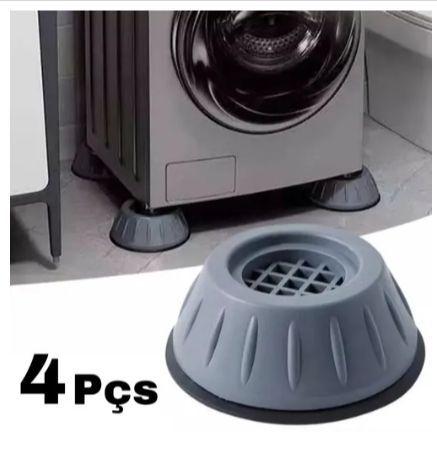 Imagem de Kit 4 Apoio Pé Antiderrapante Nivelador Almofada Maquina Lavar Fogão Anti Vibração