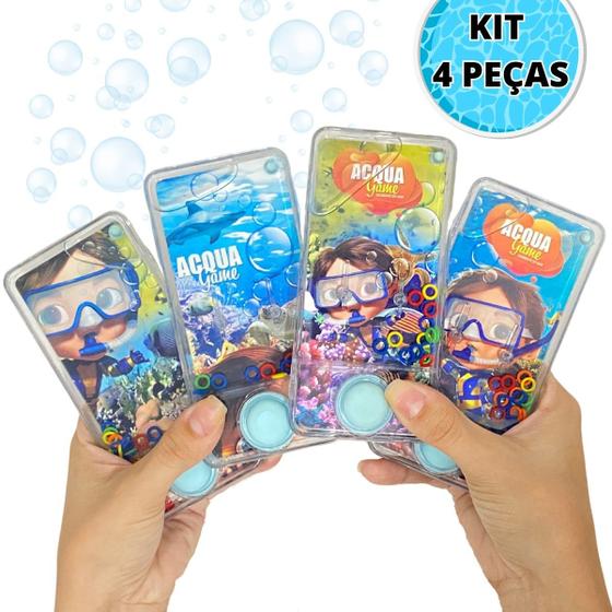 Imagem de Kit 4 Aquaplay Jogo De Argolas Retro Game Animais Marinhos