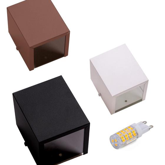 Imagem de Kit 4 Arandela Interno Externo Aluminio +lampada Led 5w 1210