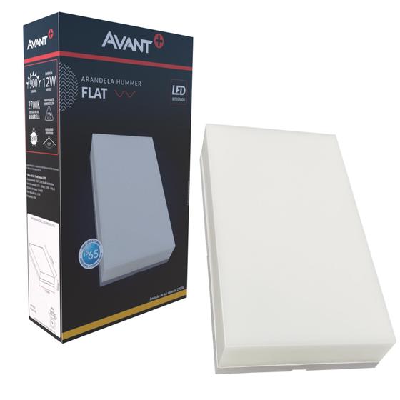 Imagem de Kit 4 Arandela Parede Externa Flat 12W Branco Quente 2700K IP65