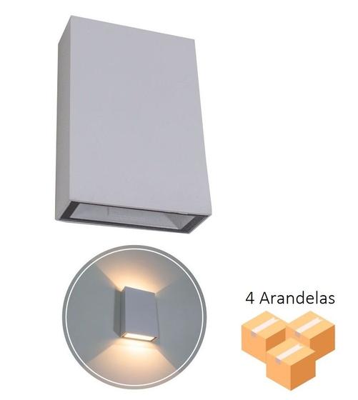 Imagem de Kit 4 Arandelas Double 4W 3000K Branco Bivolt