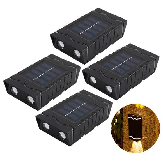 Imagem de Kit 4 arandelas meia lua iluminação solar decoração fotocélula