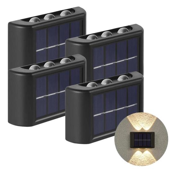 Imagem de Kit 4 arandelas meia lua iluminação solar decoração fotocélula