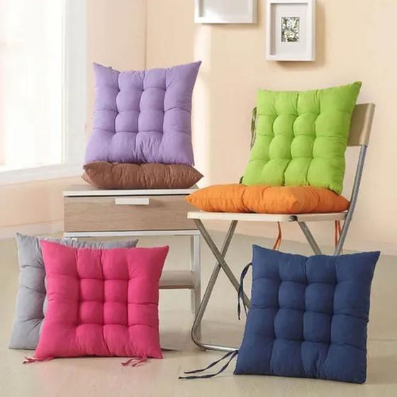 Imagem de Kit 4 Assento Almofada Para Cadeira Decorativa Macio Confortável Futon Diversas Cores