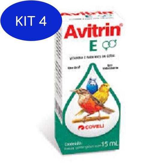 Imagem de Kit 4 Avitrin Vitamina E Para Aves Em Geral