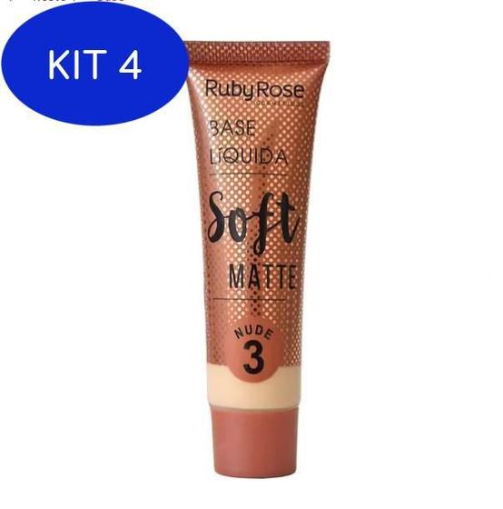 Imagem de Kit 4 Base Líquida Soft Matte Nude 3 - Ruby Rose