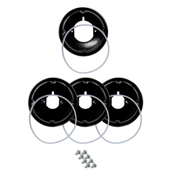 Imagem de Kit 4 Base Trempe + Parafusos Fogão Atlas Utop Glass 4 Bocas