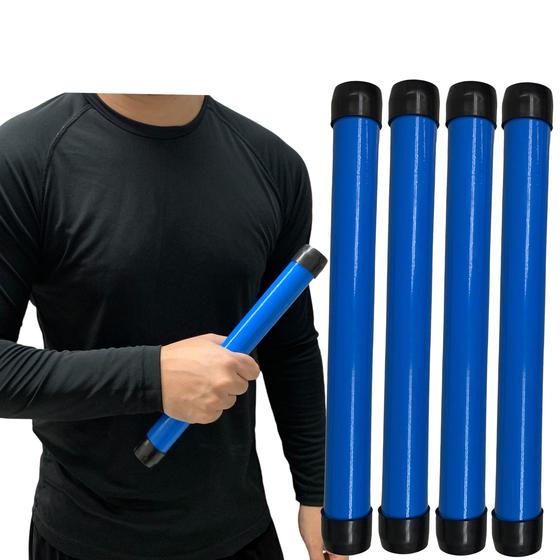 Imagem de Kit 4 Bastões De Revezamento Treino Atletismo Barreira Em PVC Liso DF7031-AZ Azul Dafoca Sports