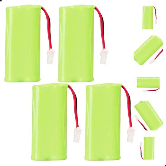 Imagem de Kit 4 Baterias Recarregáveis 2,4V 600mAh Original Para Telefones Intelbras