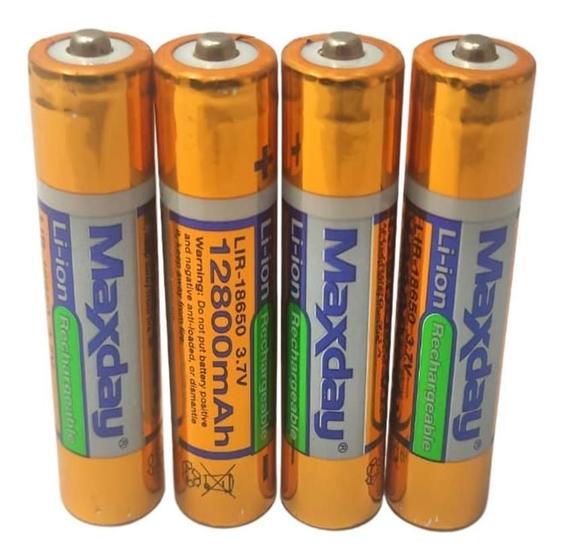 Imagem de Kit 4 Baterias Recarregável 18650 12800Mah 3.7V Lanterna