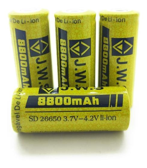 Imagem de Kit 4 Baterias Recarregável 26650 8800Mah 3.7 A 4,2V