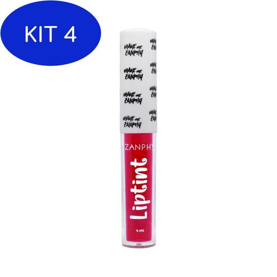 Kit 4 Batom Liquido Lip Tint Miga Zanphy 4ml Lip Tint Magazine Luiza