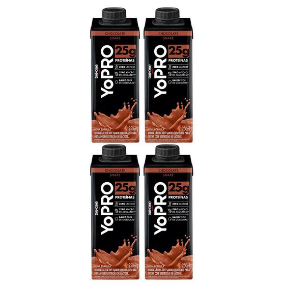 Kit 4 Bebida Láctea UHT YoPro Shake Sabor Chocolate 25g de Proteína 250ml Menor preço em Kit 4 Bebida Láctea UHT YoPro Shake Sabor Chocolate 25g de Proteína 250ml