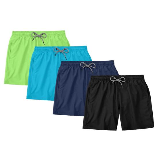 Imagem de Kit 4 Bermudas N.Live Masculina Tactel Short Praia Mauricinho Verão Preto/Chumbo