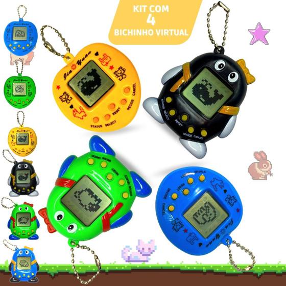 Kit 4 Bichinho Virtual Tamagotchi Original 168 Animais - Europio ...