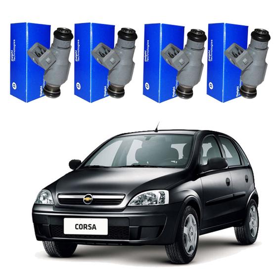 Imagem de Kit 4 Bico Injetor Corsa 1.0 8V 1.4 8v de 2007 a 2015 Delphi