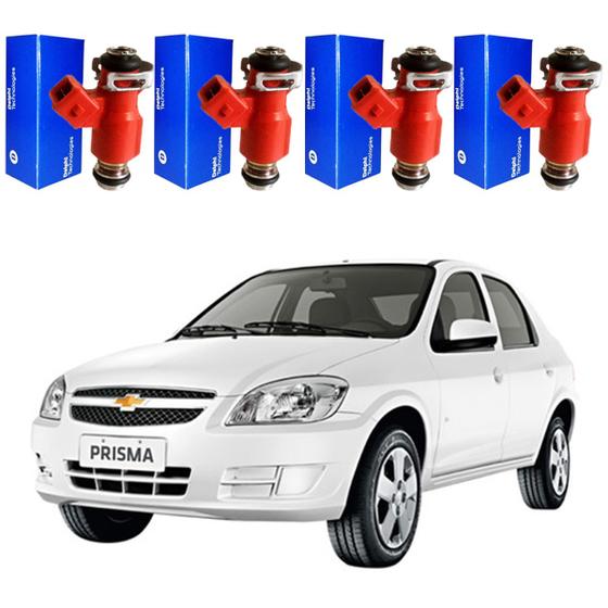 Imagem de Kit 4 Bicos Injetores Prisma 1.4 8V Flex até 2012 Delphi