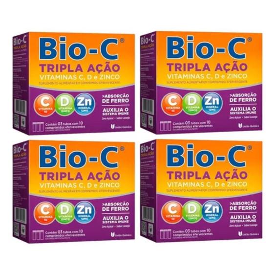 Imagem de Kit 4 Bio-c Tripla Ação Efervescente C/30 Comprimidos