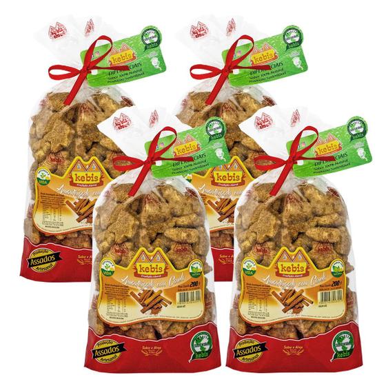 Imagem de Kit 4 Biscoito Caseiro Amanteigado com Canela Natural 800g Kebis