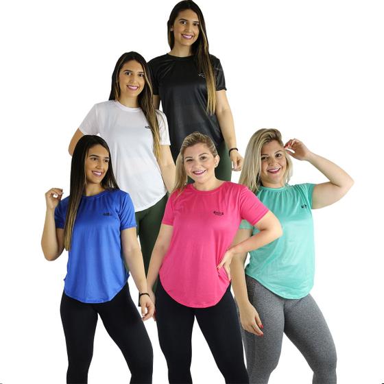 Imagem de Kit 4 Blusas Fitness Dry Fit Academia Feminina Premium