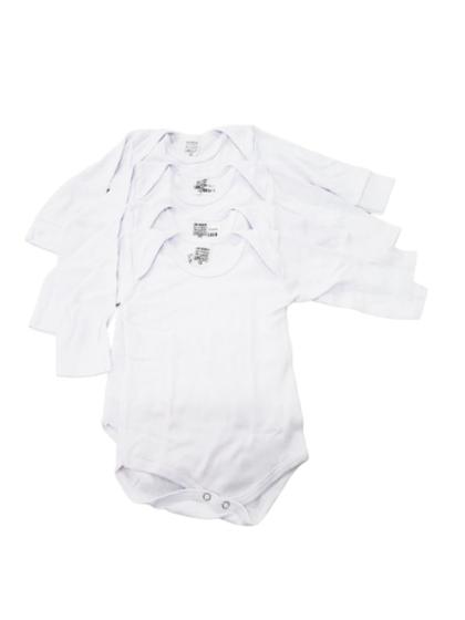 Imagem de Kit 4 body 100% algodão liso bebê menino menina atacado