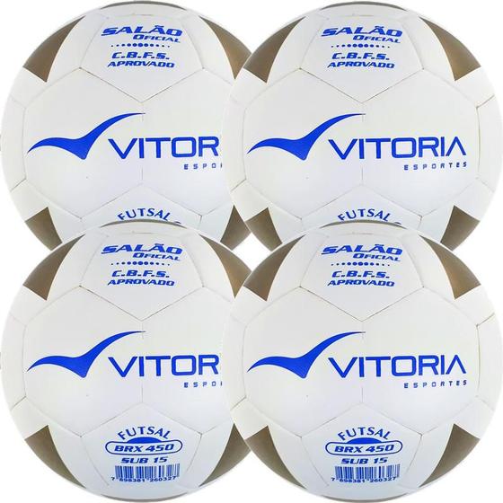 Imagem de Kit 4 Bola Futsal Vitoria Brx Max 450 Sub 15 (13/15 Anos)
