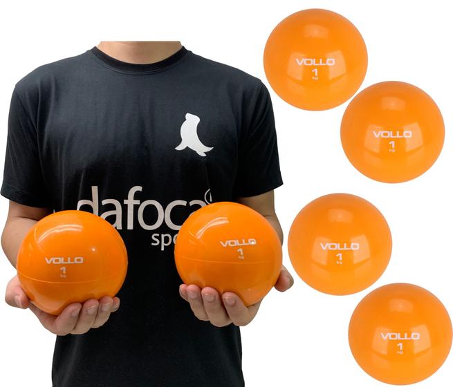 Imagem de Kit 4 Bolas de Peso 1Kg Toning Ball Heavy VP1061 Vollo Sports Laranja