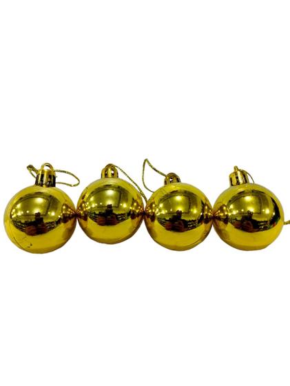 Imagem de Kit 4 Bolinhas De Natal 4cm Enfeite Bola de Árvore Natalina