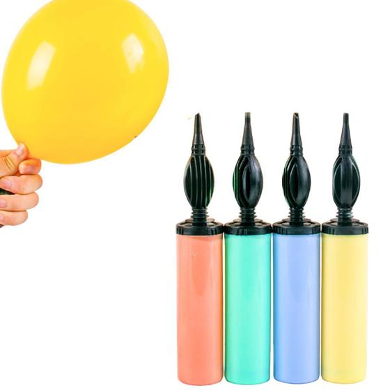 Imagem de Kit 4 Bomba Manual Vai E Vempra Encher Balões Cor Sortida