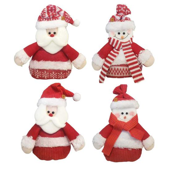 Imagem de Kit 4 Bonecos Papai Noel ou Boneco Neve Feltro Enfeite Natal