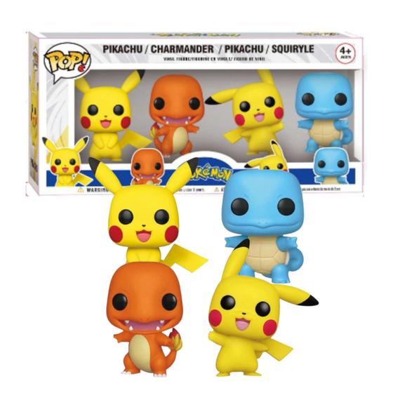 Imagem de Kit 4 Bonecos Pop Cabeção Pokémon Coleção Pikachu Anime