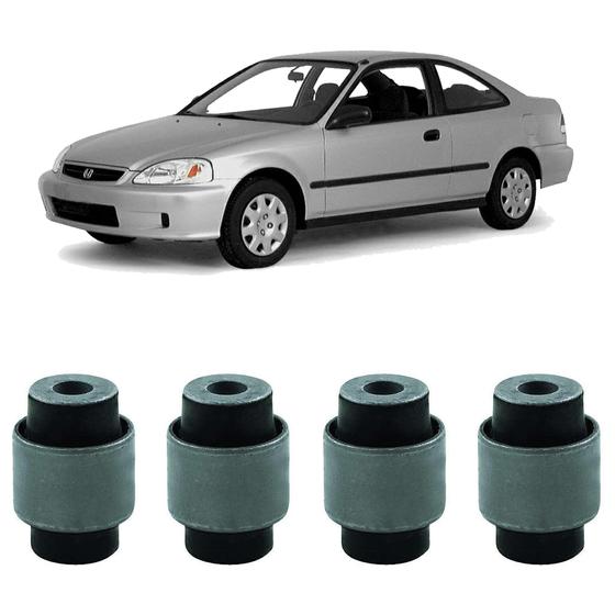 Imagem de Kit 4 Borracha Bandeja Dianteira Honda Civic 1998 1999 2000