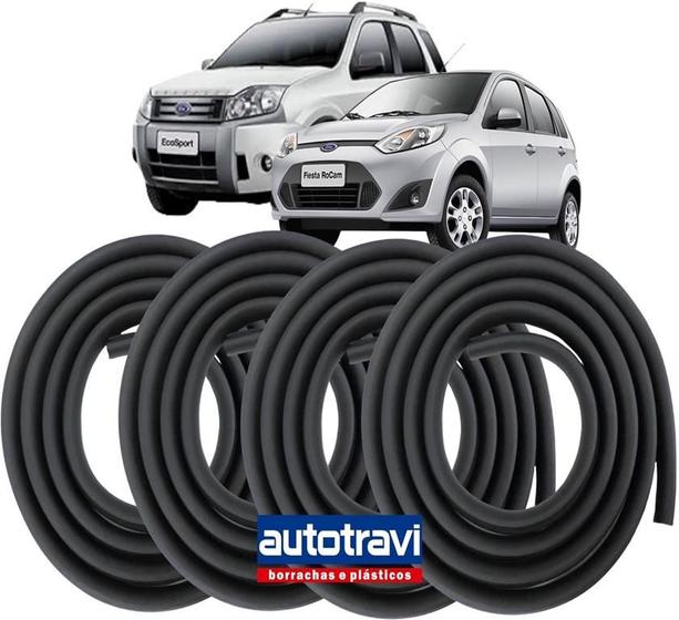 Imagem de Kit 4 Borracha Guarnição de Porta Fiesta Rocan 2003 a 2014 Ecosport 2004 a 2012 AUTOTRAVI