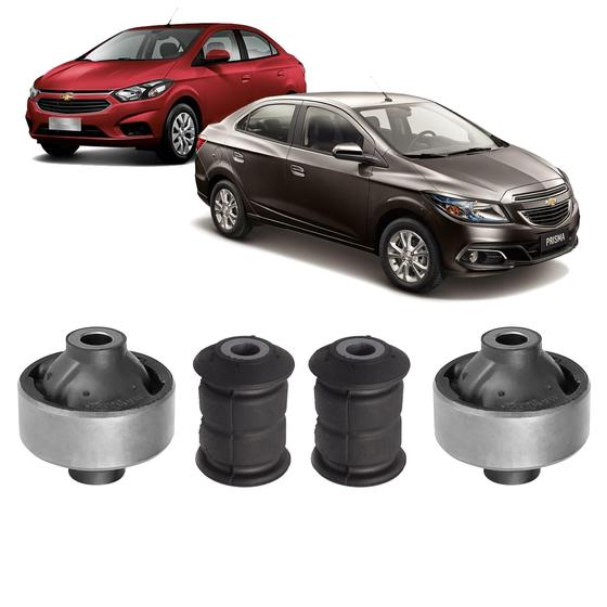 Imagem de Kit 4 Borracha Maior Menor Bandeja Dianteira Prisma 2016-18
