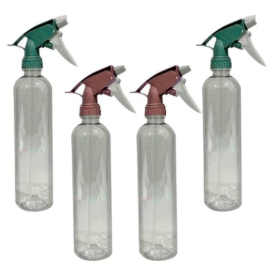 Imagem de Kit 4 Borrifador Pulverizador Leve 500ml Sortido