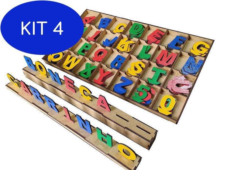 Kit 4 Brinquedo Educativos - Letras Móveis - Kakareco Brinquedos ...