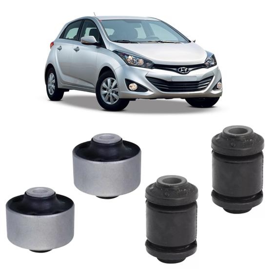 Imagem de Kit 4 Bucha Maior Menor Bandeja Dianteira Hyundai HB20 12/..