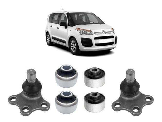 Imagem de Kit 4 Bucha Pivô e Bandeja Dianteira Citroen C3 Picasso