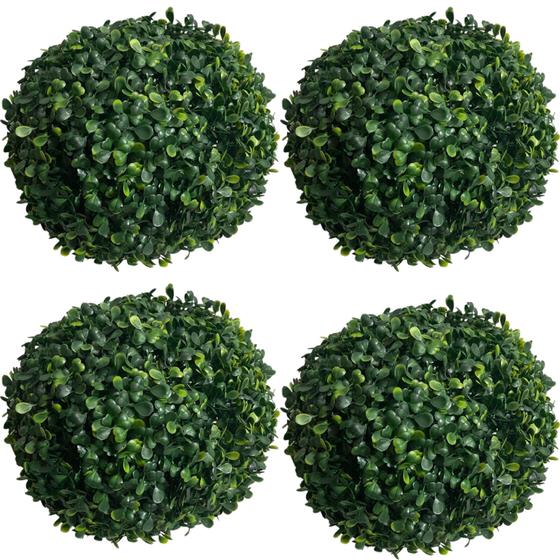 Imagem de Kit 4 Buchinho Artificial 23 Cm Verde Bola De Grama Topiaria