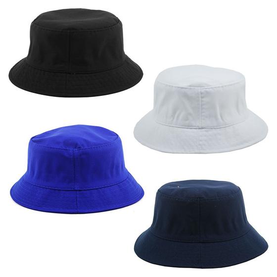 Imagem de Kit 4 Bucket Unissex Preto, Branco, Azul Royal E Azul Escuro