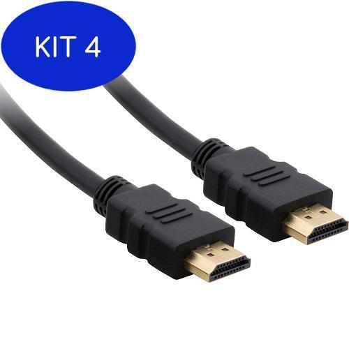 Imagem de Kit 4 Cabo HDMI 1.4 3D 1,8m HDC-102/1.8M Preto LITE